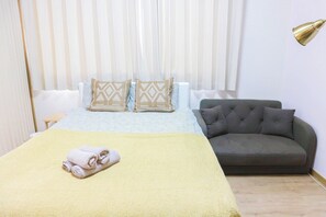 1 soverom, strykejern/-brett, wi-fi (inkludert) og sengetøy