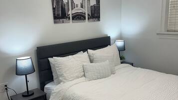 2 bedrooms, desk, travel crib, free WiFi