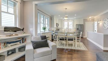 Smart TV, fireplace, video games, books