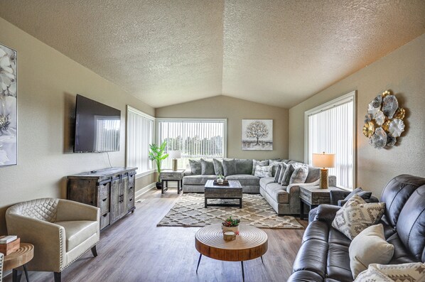 TV, fireplace, table football, ping pong