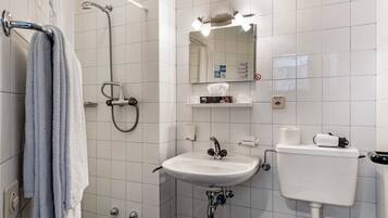 Standard Studio (Chiasso Apartments 204) | Bathroom | Shower, hair dryer, towels, soap