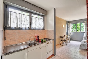 Fridge, oven, stovetop, cookware/dishes/utensils - Chiasso Apartments (Chiasso)