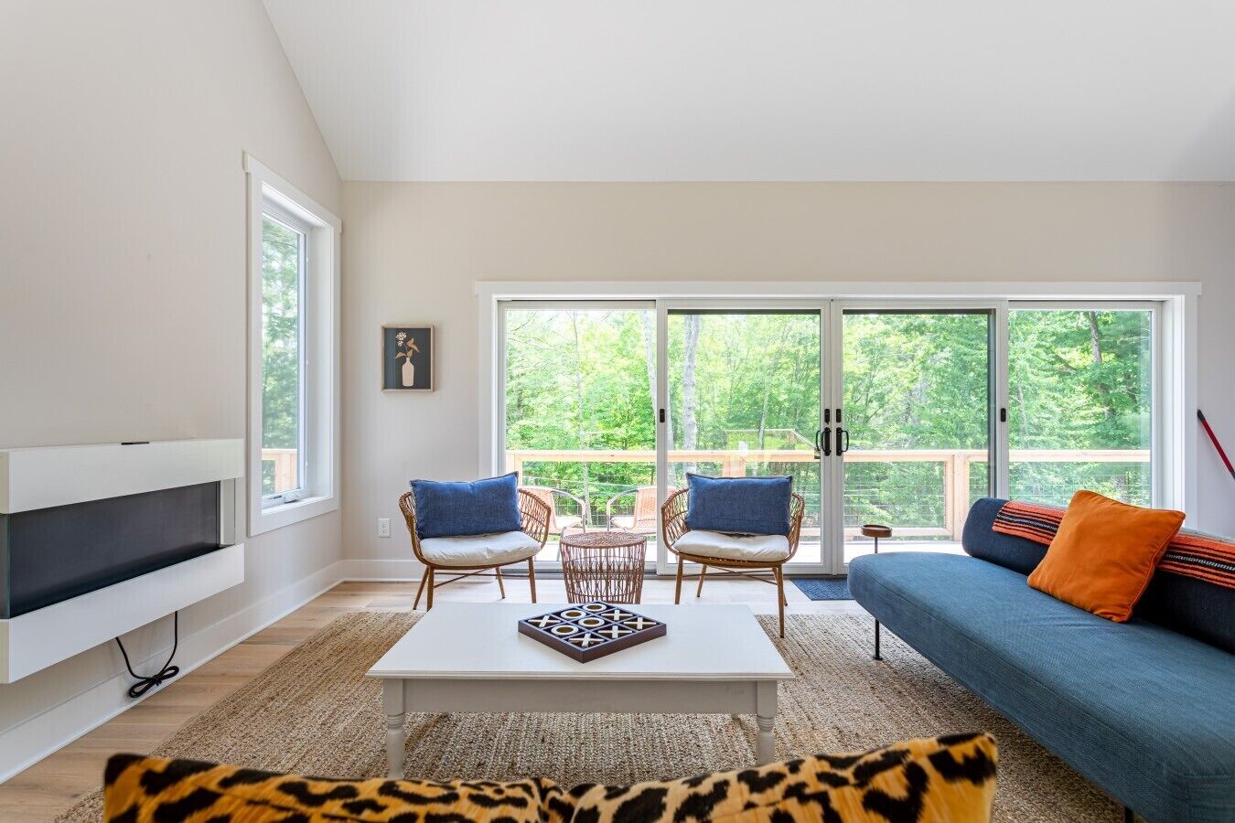 Smart TV, fireplace, ping pong, books