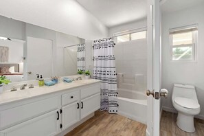 Shower, hair dryer - 4BR Oasis w/ Heated Pool/Spa, Near Coachella & PSP (Indio)