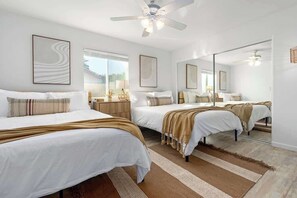 4 bedrooms, travel crib, WiFi, bed sheets