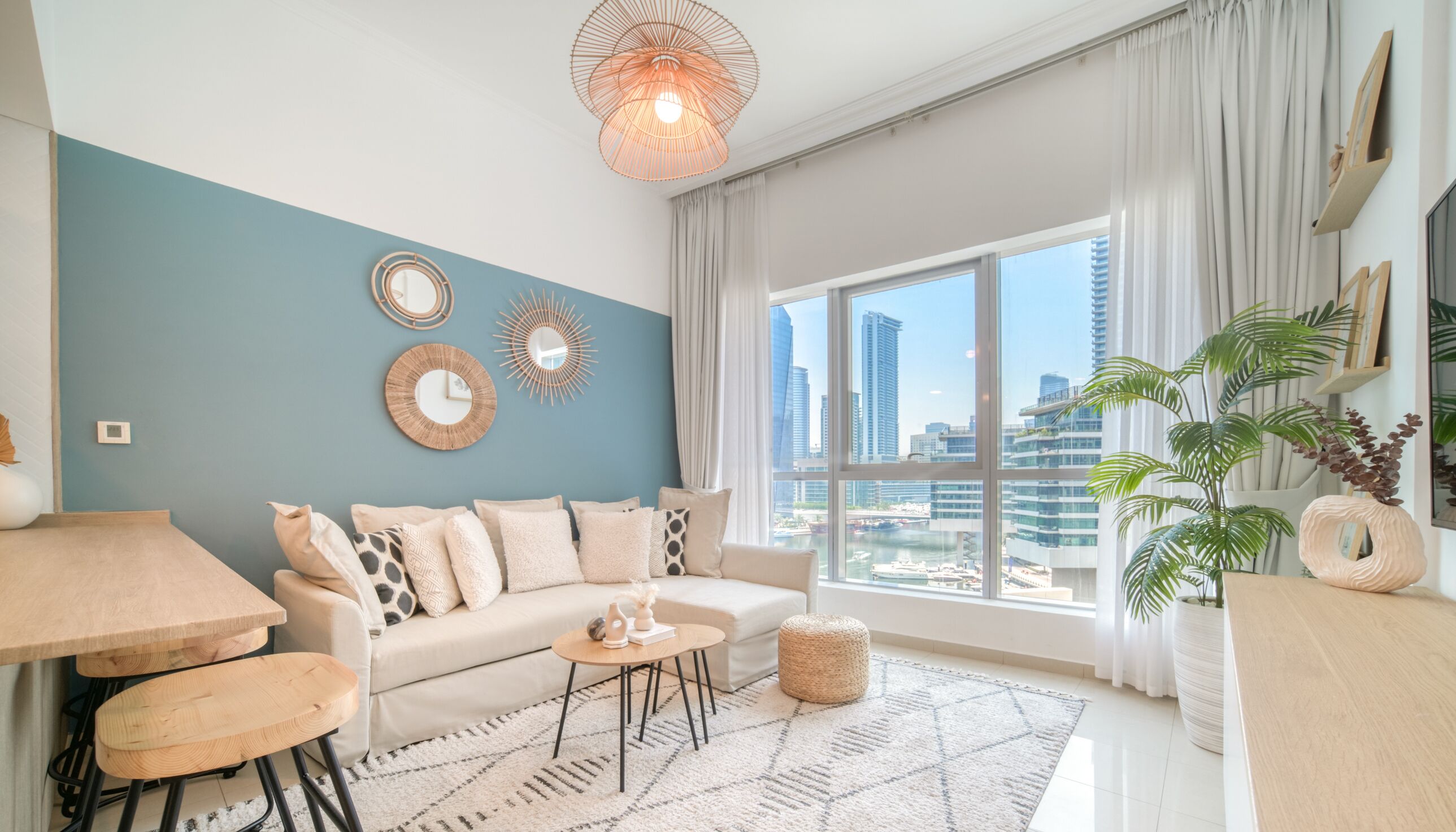 Deluxe Apartment | Living area | 55-inch Smart TV with digital channels