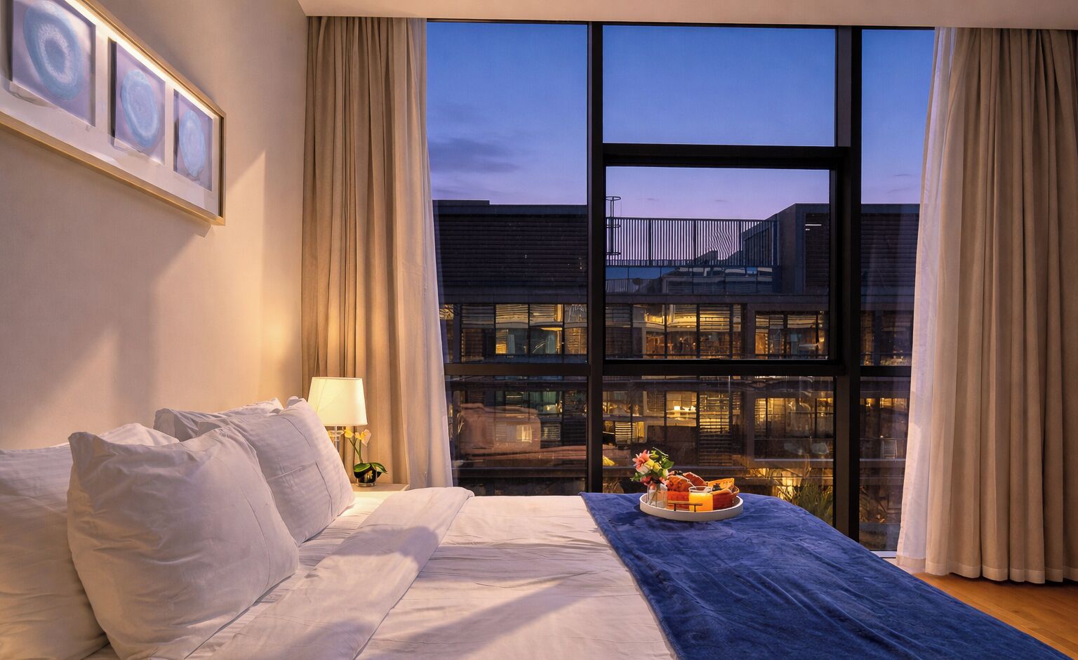 Luxury Apartment, Pool View | Minibar, individually furnished, free WiFi, bed sheets