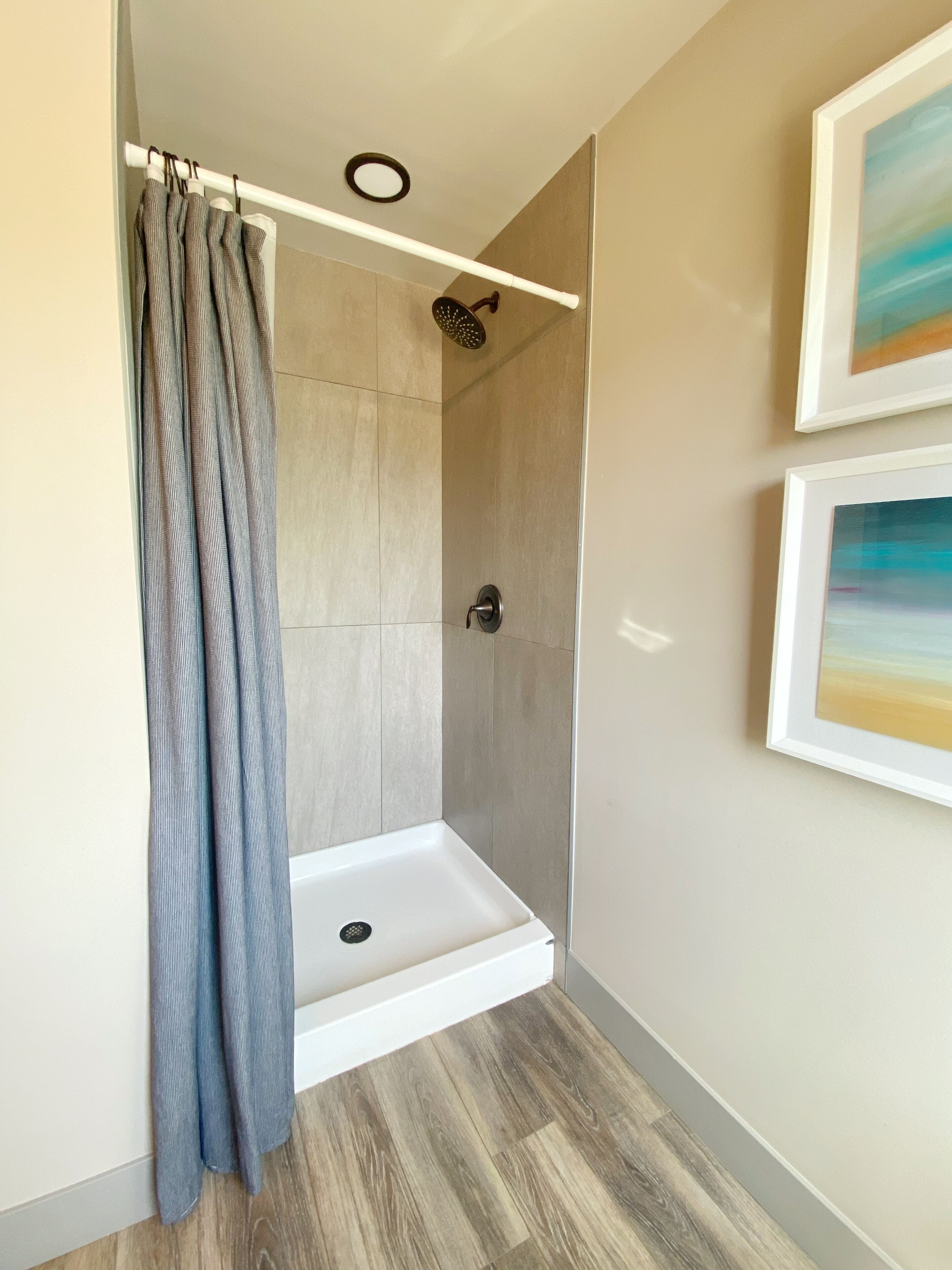 Walk-in shower.