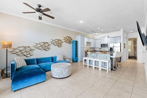 House, Partial Sea View | Living area | 65-inch Smart TV with digital channels, Netflix, Hulu - Beach House - Sea La Vie by PHG (Panama City Beach)