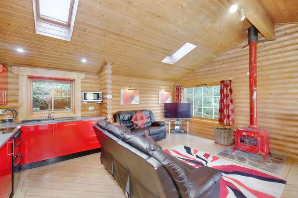 Smart TV, fireplace, DVD player