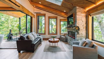 TV, fireplace, offices