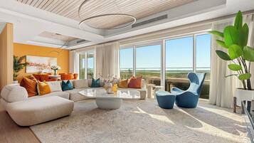 Superior Townhome | Ruang tamu | 50 inci sebuah televisyen pintar dengan digital