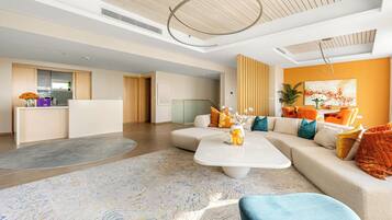 Superior Townhome | Living area | 50-inch Smart TV with digital channels