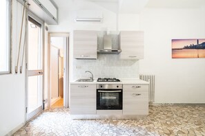 Fridge, microwave, oven, electric kettle