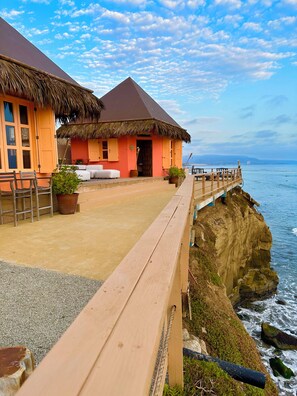 Terrace/patio - SECLUDED One-of-a-Kind beachfront bungalow!  (Playas De Rosarito, B.C.)