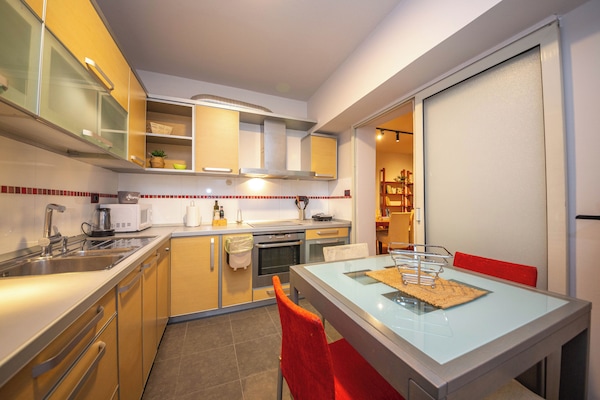 Apartment, 2 Bedrooms, Balcony | Private kitchen | Full-size fridge, microwave, oven, stovetop