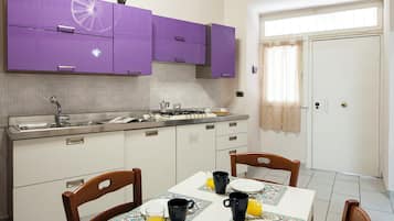 Apartment | Private kitchen | Fridge, microwave, oven, stovetop