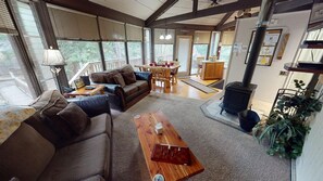 Fireplace, DVD player