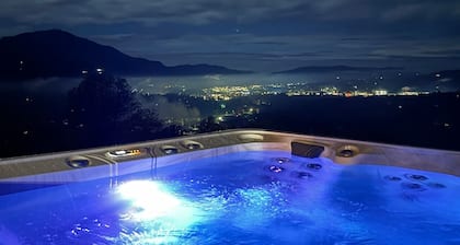 Best views in town. Hot tub. Pool table. Firepit.