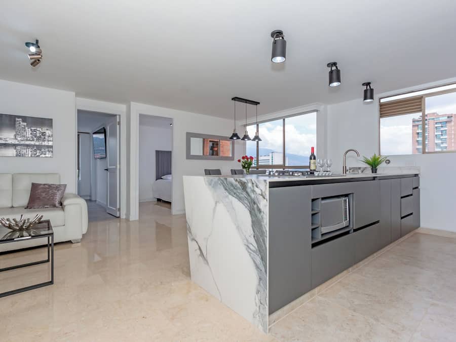 Apartamento, 2 quartos (503) | Cozinha privada | Geladeira, micro-ondas, fogão, cooktop