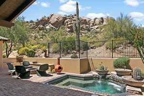 A heated pool - SWSS 3BR Tranquility at The Rocks | Luxury Resort, Golf Access, Daily Breakfast & Plunge Pool (Scottsdale)