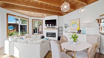 TV, fireplace, offices