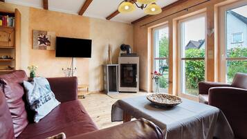 TV, fireplace, DVD player, stereo