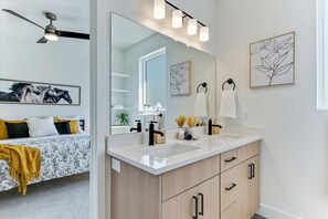 Hair dryer, towels