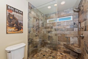 Shower, towels - PET FRIENDLY! Game Room! Fire Pit! Decks! Fenced Yard! (Big Bear Lake)