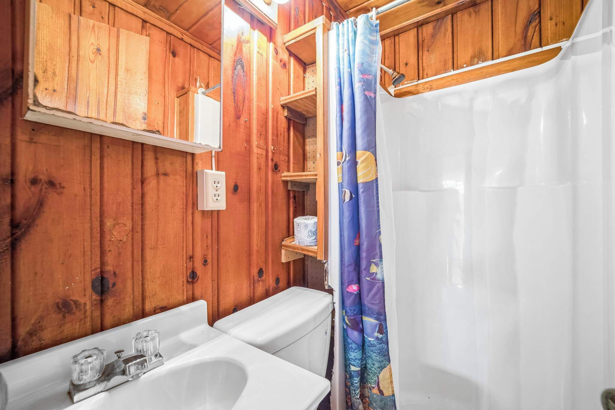 Douche, serviettes fournies