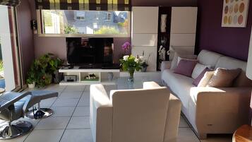 Télévision, cheminée