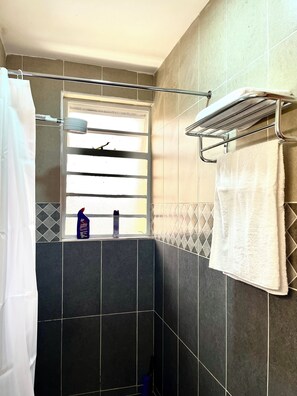 Shower, towels, soap, toilet paper - A fully furnished 2bedroom Apartment, Ruaka

 (Ruaka)