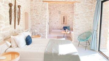 Chambre Double ou avec lits jumeaux, patio, vue jardin | Literie de qualité supérieure, couette en duvet d'oie