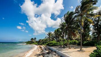 On the beach, beach towels