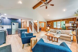 Cottage (3 Bedrooms) | Interior - Creek Access & Deck: Family Pocono Pines Cottage (Pocono Pines)