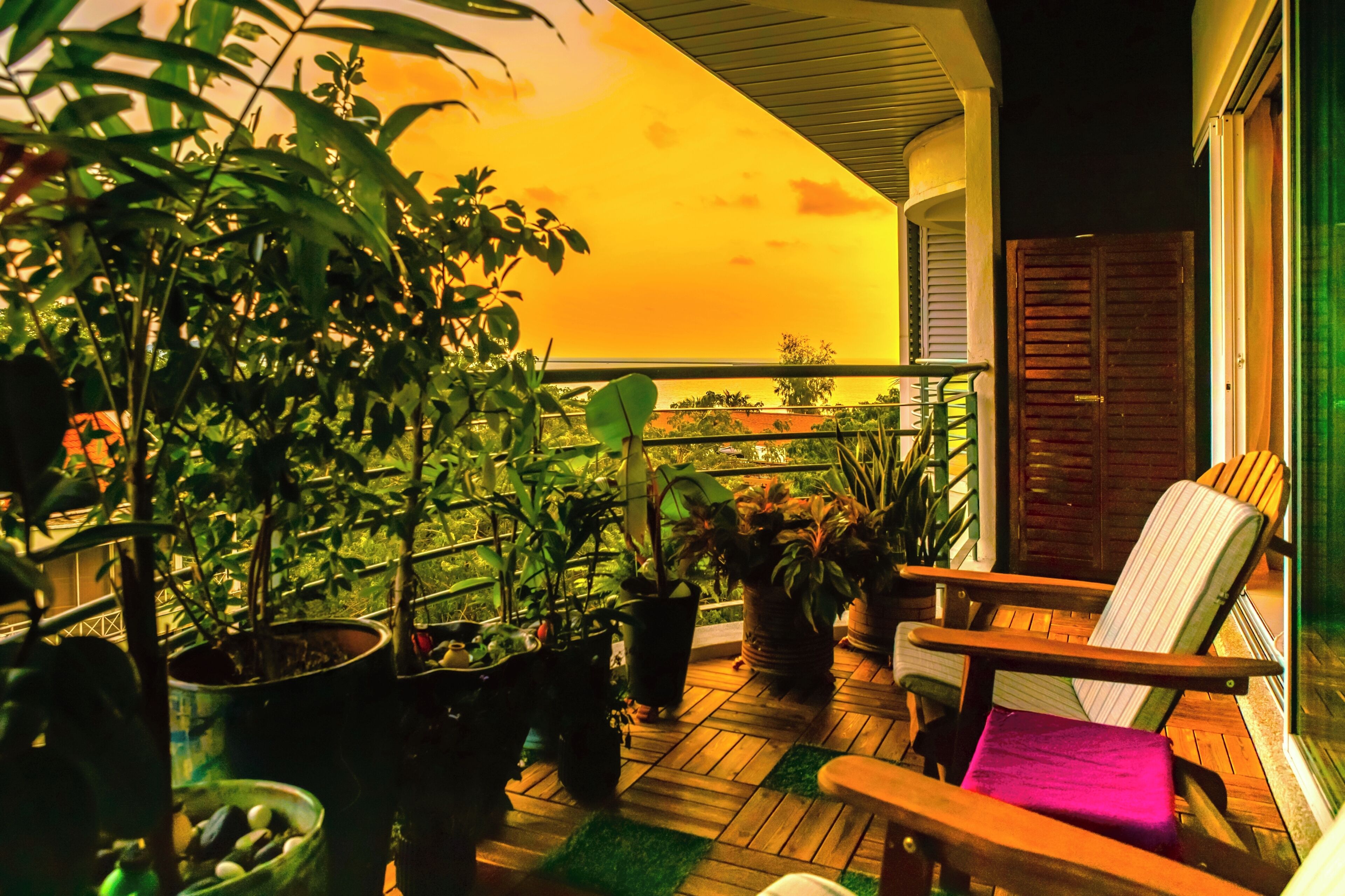 balcony with sea views