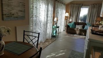 50-inch flat-screen TV with cable channels