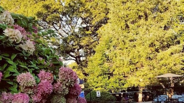 Una piscina al aire libre de temporada