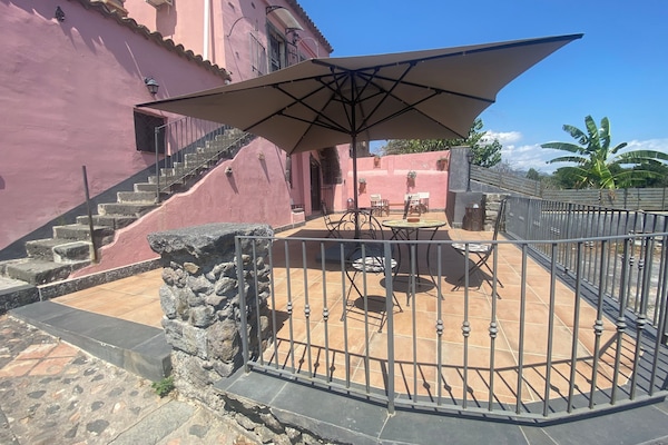 Outdoor banquet area