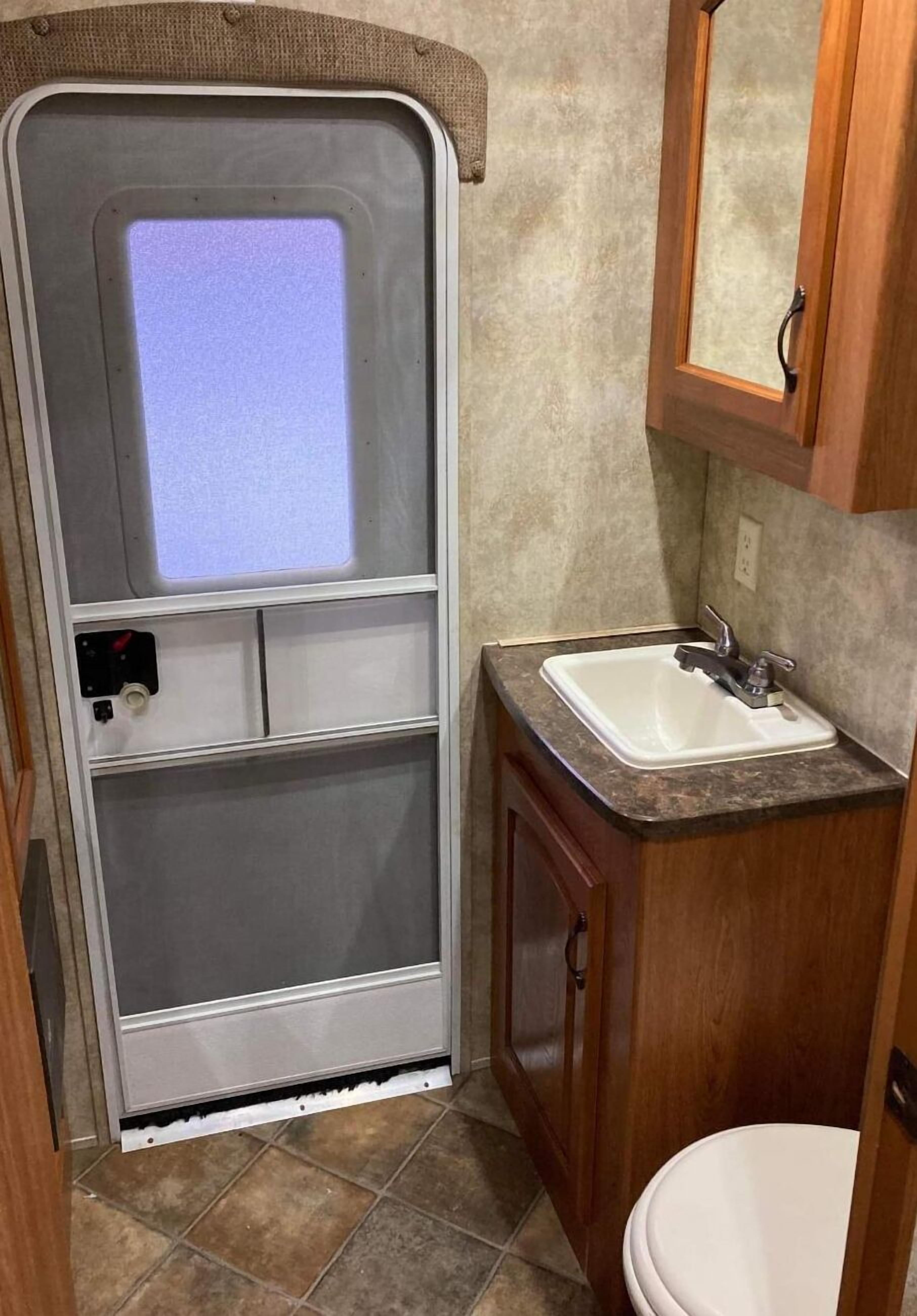 Hair dryer, towels, toilet paper