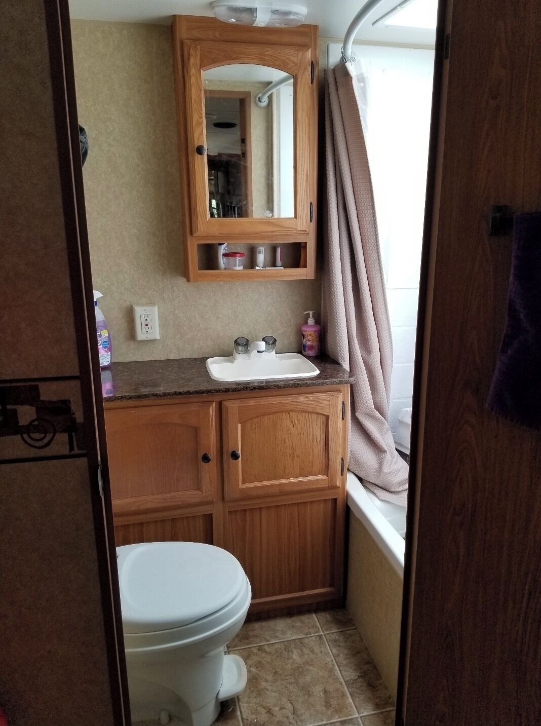 Hair dryer, towels, toilet paper