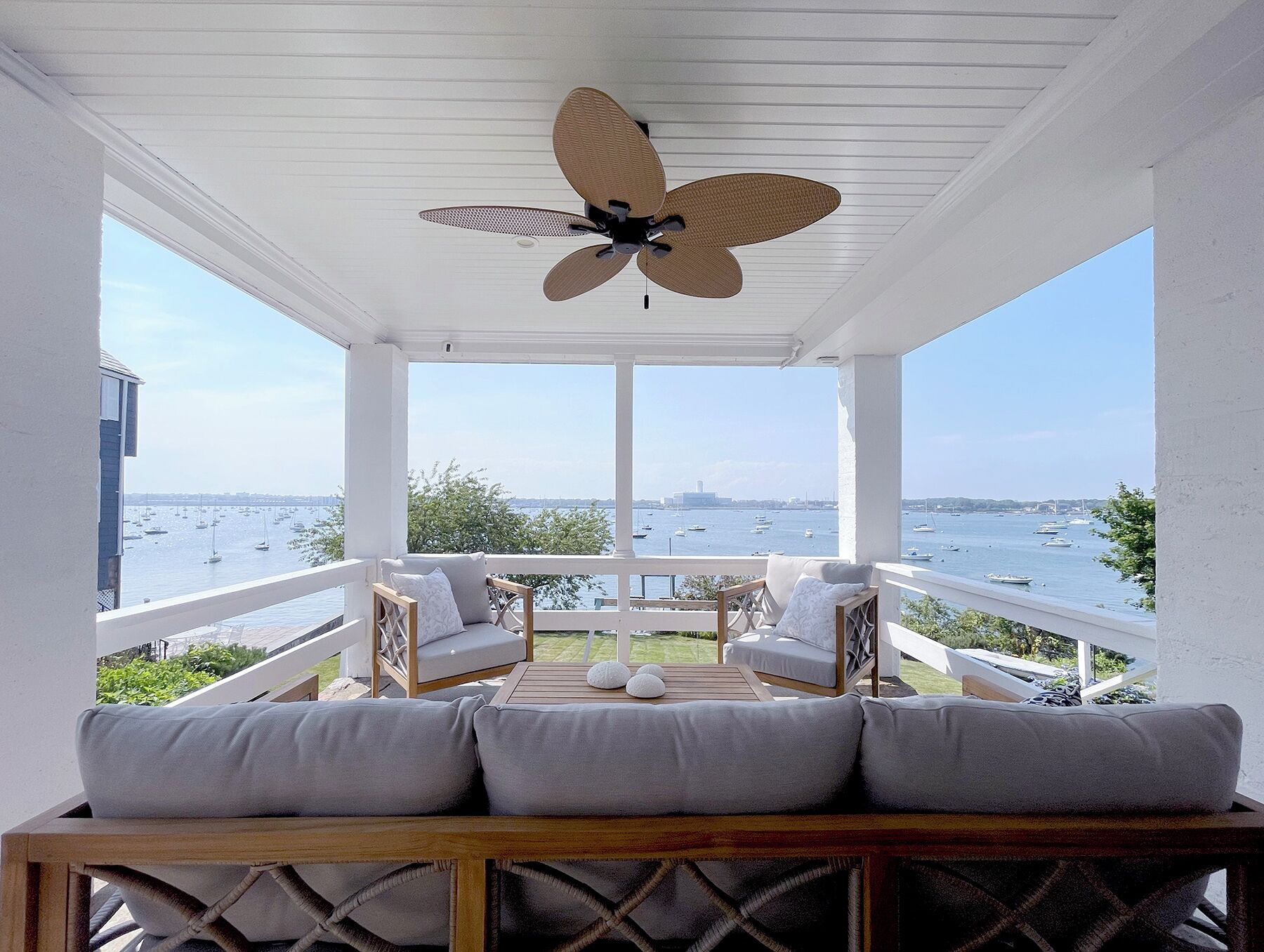 Oceanfront Home with Dock and Patio Views of Salem Harbor. 3 Bed, 2.5 Bath