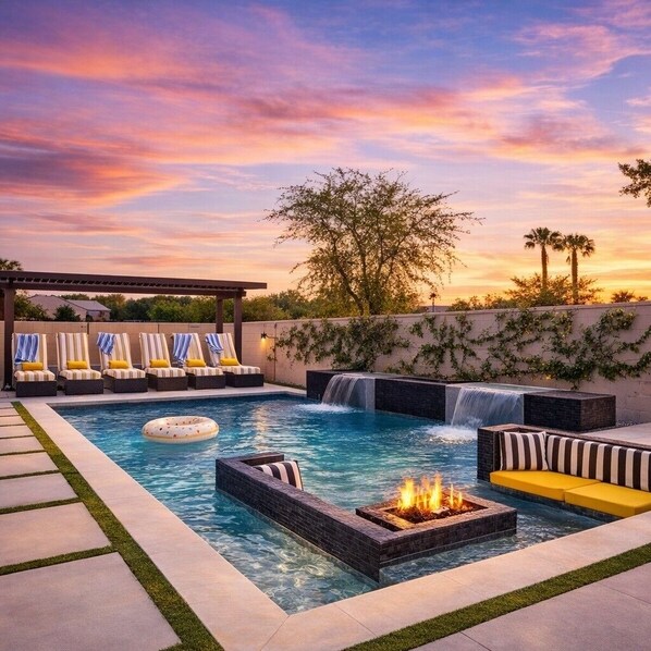 Outdoor pool, a heated pool