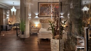 Royal Loft | Living area | 52-inch flat-screen TV with digital channels, Netflix - Private Spa LUX Aargau with Whirlpool (Lenzburg)