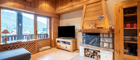 Télévision, cheminée, jeux vidéo