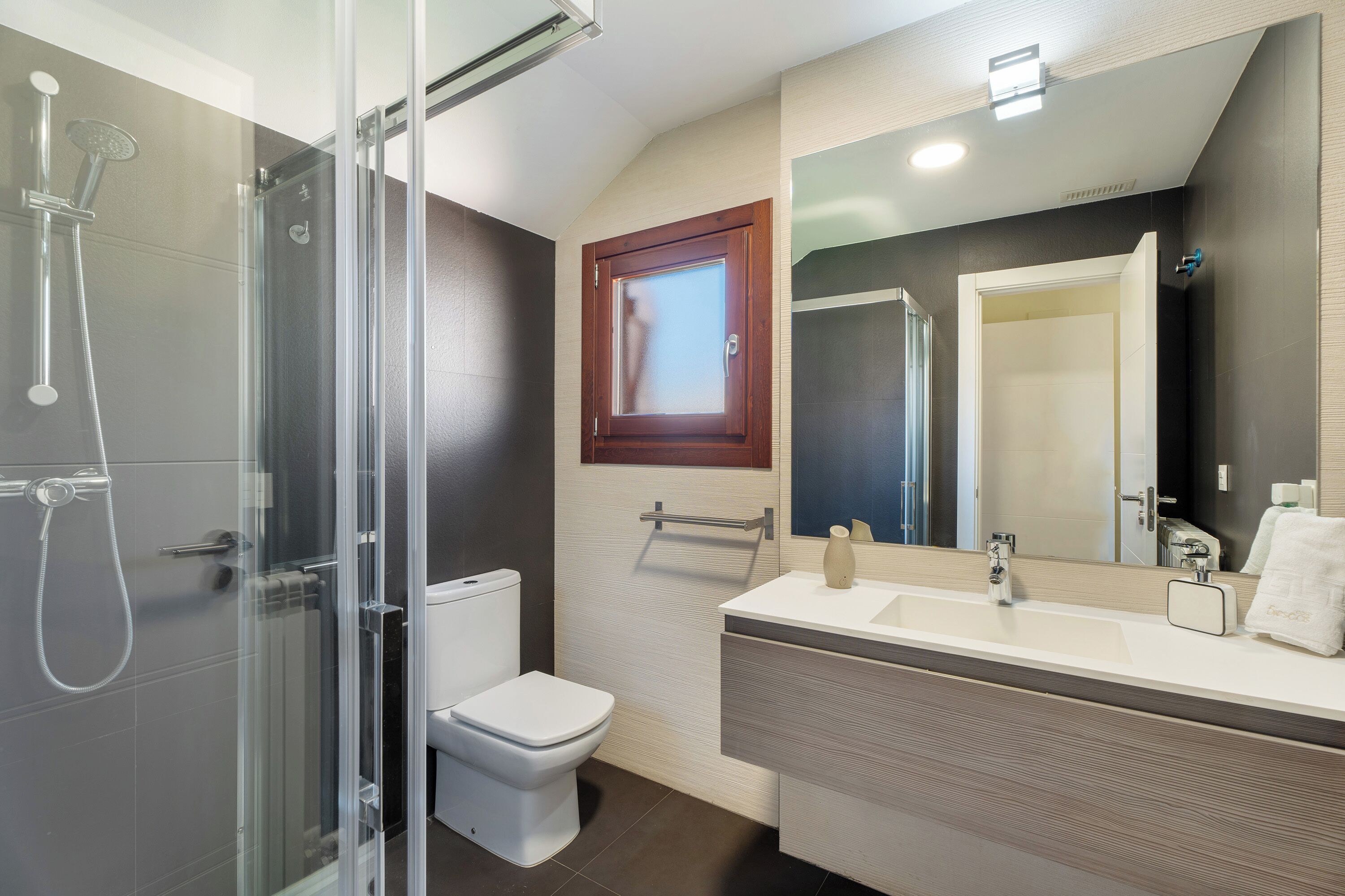 Ducha, secador de pelo y toallas