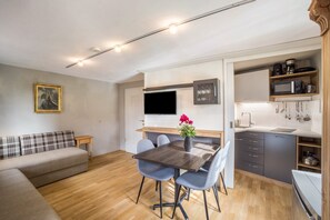 Living area - Residence Grünbacher Apartment 1 with Balcony and Shared Pool (Issengo)