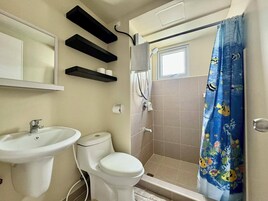 Family Condo, 2 Bedrooms, Pool Access, Partial Sea View | Bathroom | Shower, hair dryer, bidet