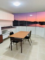 Deluxe Suite, Lanai, River View | Private kitchen | Mini-fridge, dining tables