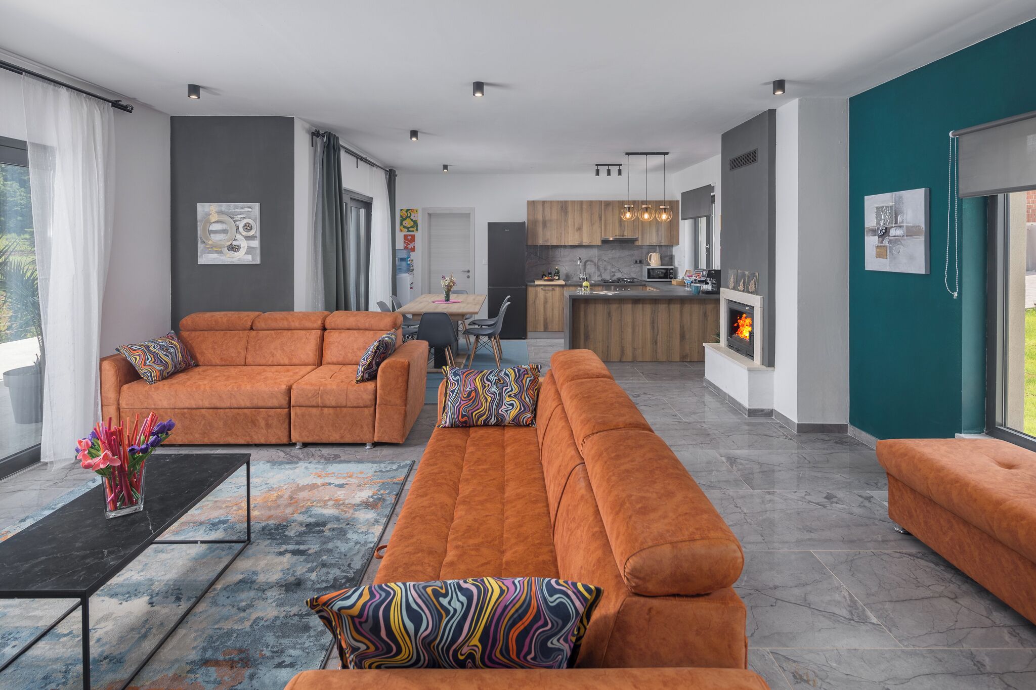 Villa, utsikt mot vingård | Oppholdsområde | Flatskjerm-TV